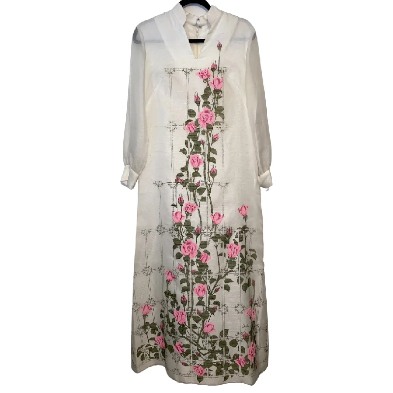 Online Exclusive Alfred Shaheen Maxi Dress with Sheer Sleeves Cozy Knit Maxi Dress