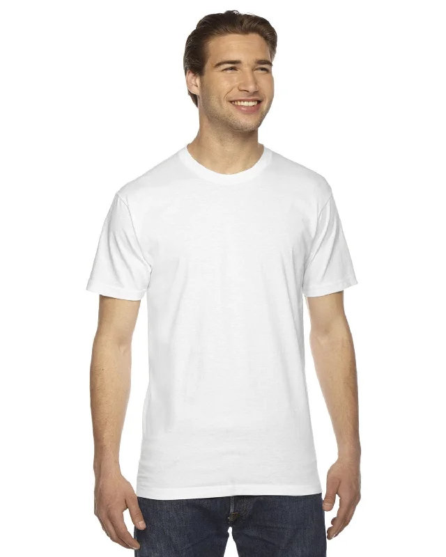 American Apparel Unisex Fine Jersey Short Sleeve T-Shirt | White Cashmere Blend Cotton Blend Poly Blend