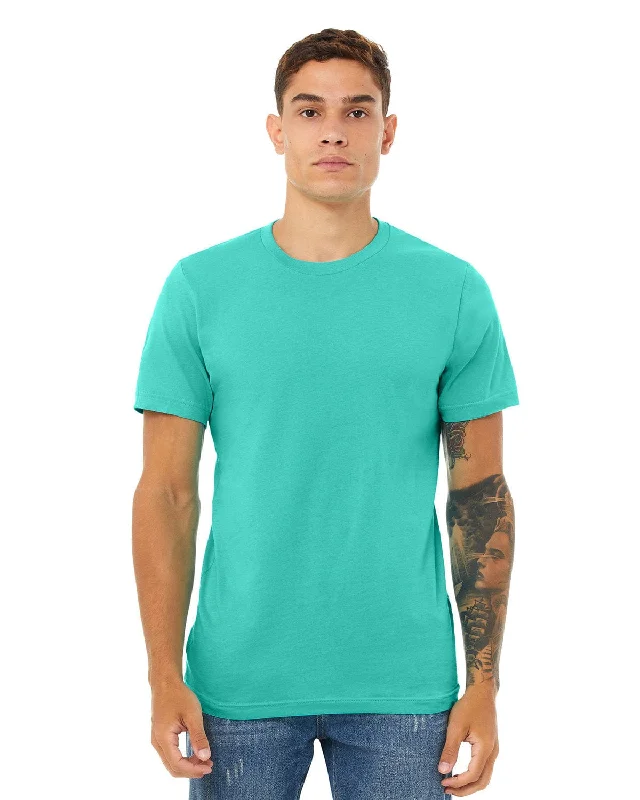 Bella+Canvas Unisex T-Shirt | Teal Zippered Buttoned Snapped