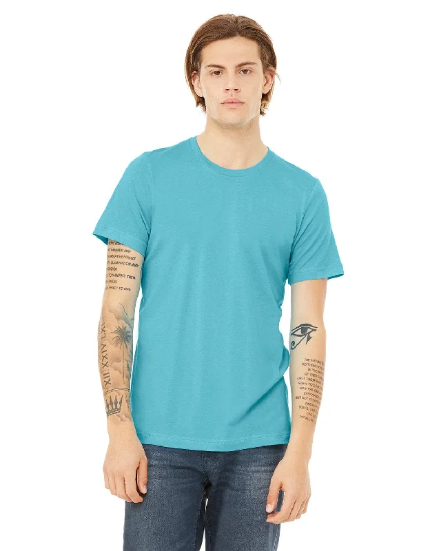 Bella+Canvas Unisex T-Shirt | Turquoise Chenille Brocade Lace