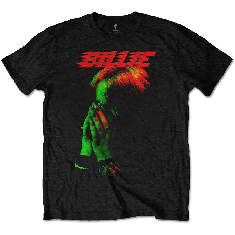 Billie Eilish | Official T-Shirt | Hands Face Chenille Fabric Brocade Fabric Lace Fabric Billie Eilish | Official T-Shirt | Hands Face Chenille Fabric Brocade Fabric Lace Fabric