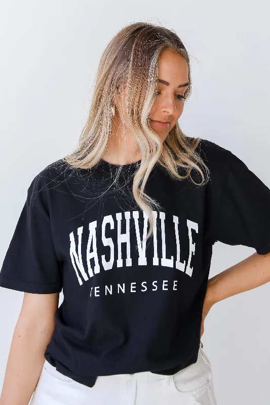 Black Nashville Tee Machine Wash Dry Clean Hand Wash