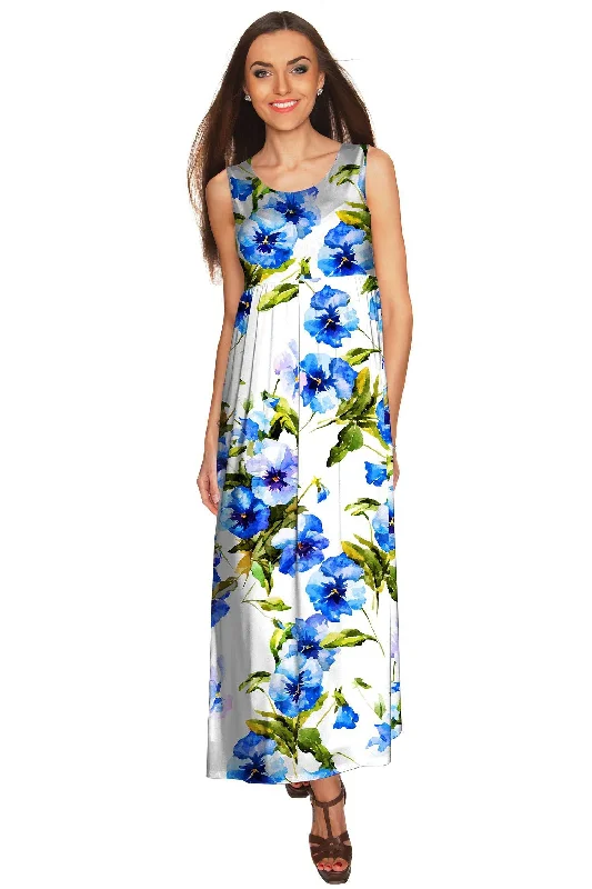 Catch Me Bella White Floral Sleeveless Empire Waist Maxi Dress - Women Chic Button-Up Maxi Dress Catch Me Bella White Floral Sleeveless Empire Waist Maxi Dress - Women Chic Button-Up Maxi Dress