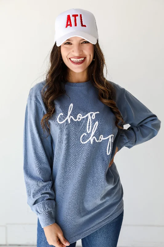 Chop Chop Long Sleeve Tee Embroidered Appliqued Beaded