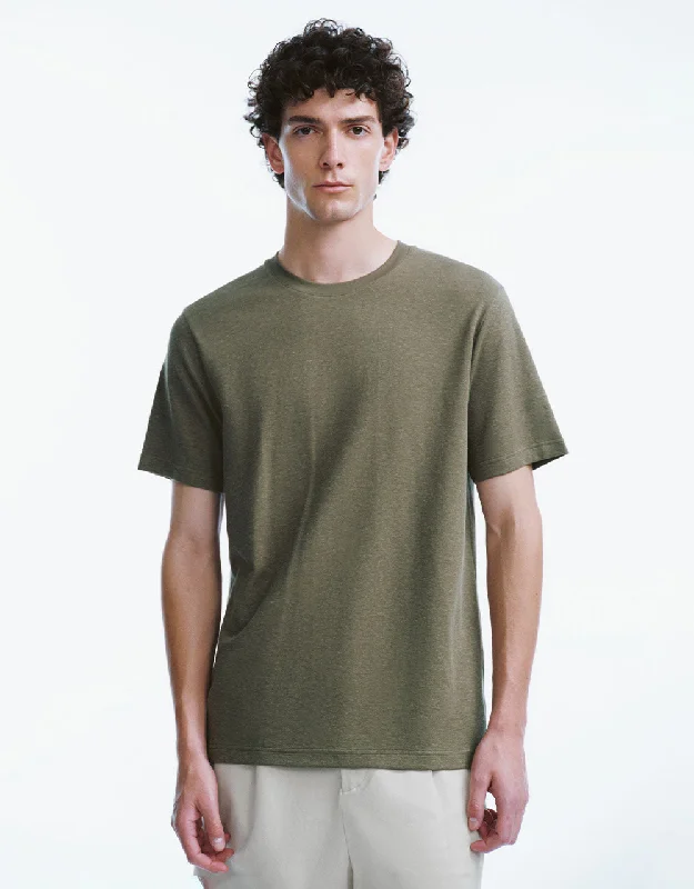 Crew Neck Knitted T-Shirt Collared Crew Neck Turtle Neck