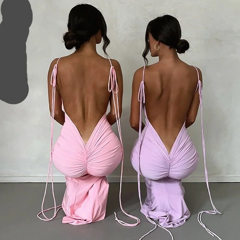 Elegant Summer Charm: Backless Maxi Dress for Women's Birthday and Party Celebrations Stylish A-Line Maxi Dress Elegant Summer Charm: Backless Maxi Dress for Women's Birthday and Party Celebrations Stylish A-Line Maxi Dress
