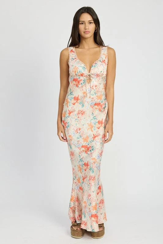 Mermaid Maxi Dress Elegant Maxi Dress with Drapes