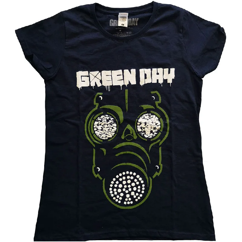 Green Day Ladies T-Shirt: Green Mask Chenille Blend Fleece Blend Nylon Blend