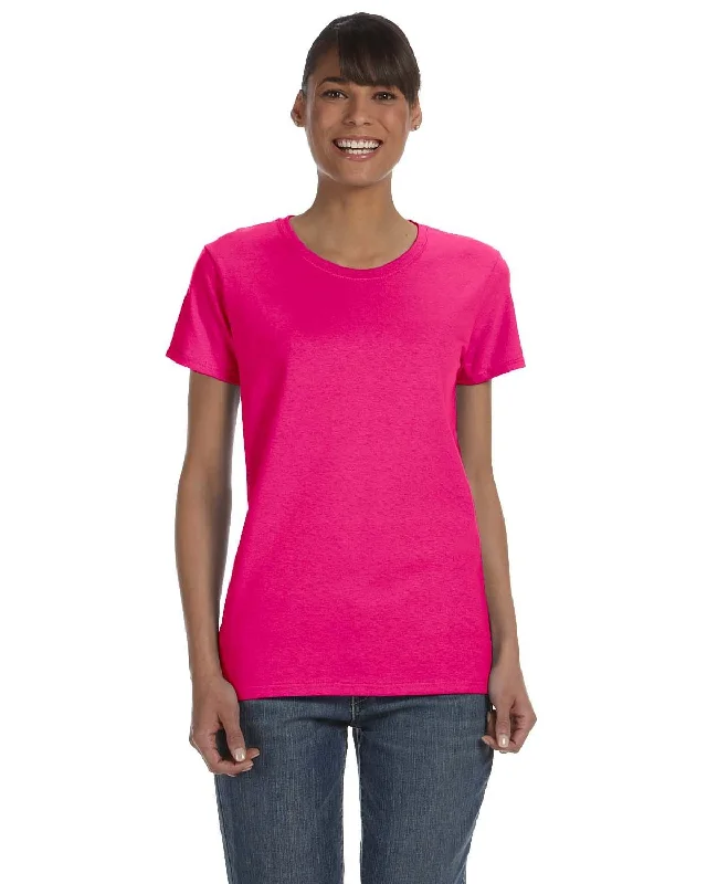 Gildan Ladies Lightweight 100% Cotton T-Shirt | Heliconia Cashmere Blend Cotton Blend Poly Blend