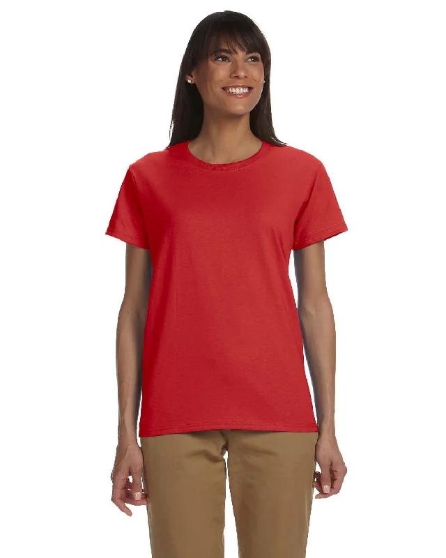 Gildan Ladies Ultra Cotton Heavyweight T-Shirt | Red Elasticated Padded Insulated