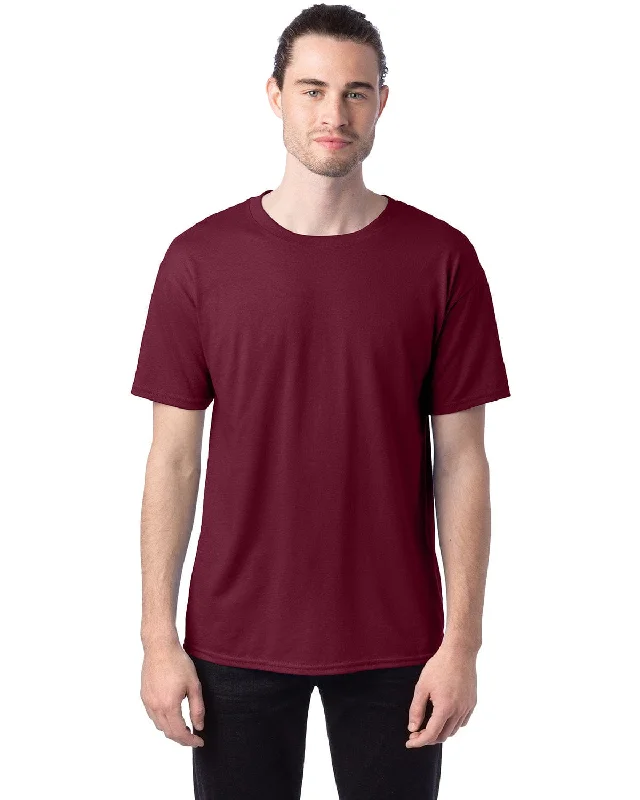 Hanes ComfortBlend 50/50 T-Shirt | Maroon Embroidered Appliqued Beaded