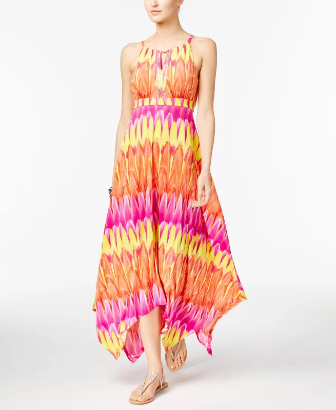 INC International Concepts Petite Printed Embellished Handkerchief Hem Maxi Dress Stylish Boho Maxi Dress INC International Concepts Petite Printed Embellished Handkerchief Hem Maxi Dress Stylish Boho Maxi Dress