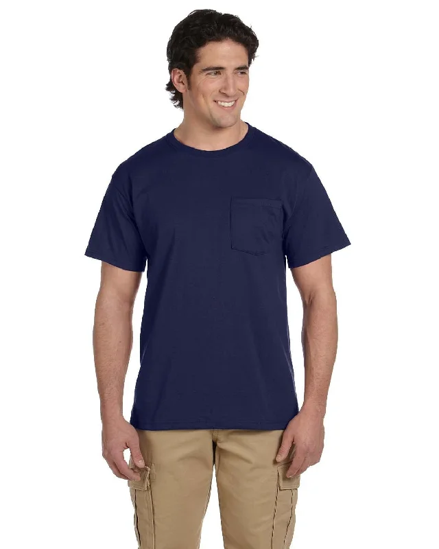 Jerzees 50/50 Pocket T-Shirt | J Navy Cotton Fabric Linen Fabric Terry Fabric