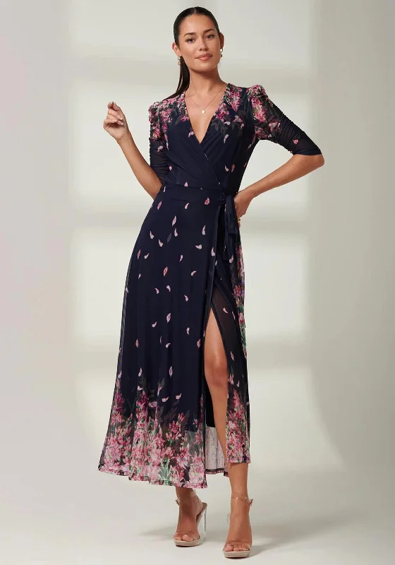 Jolie Moi Elkana Mirrored Floral Mesh Maxi Dress, Navy Multi Classic Tulle Maxi Dress Jolie Moi Elkana Mirrored Floral Mesh Maxi Dress, Navy Multi Classic Tulle Maxi Dress