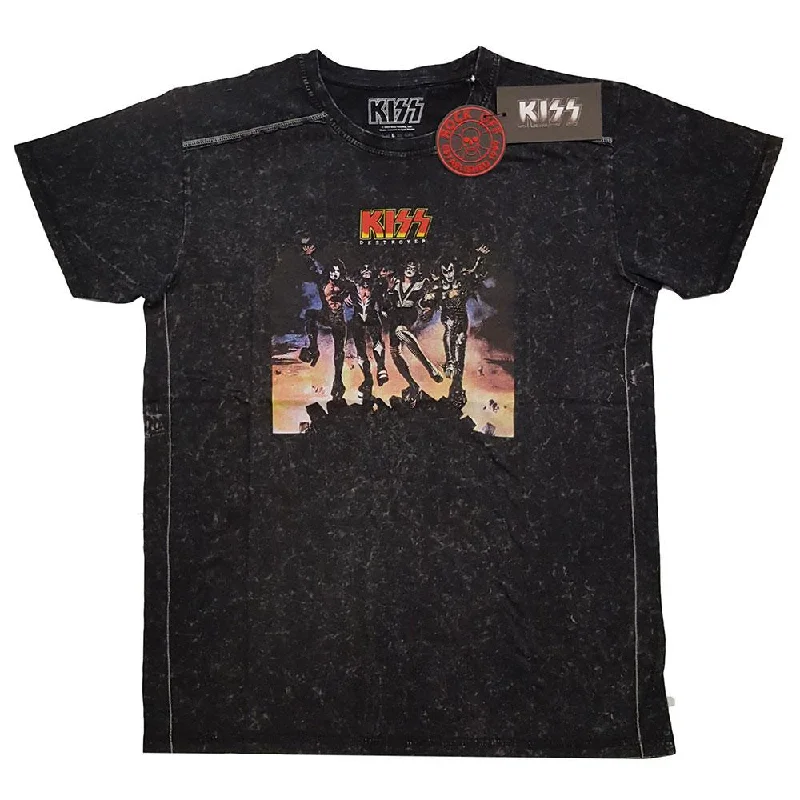 KISS Snow Wash T-Shirt: Destroyer Mesh Canvas Denim