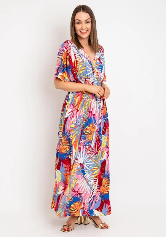 Serafina Collection One Size Metallic Floral Maxi Dress, Blue Multi Trendy Fit-and-Flare Maxi Dress Serafina Collection One Size Metallic Floral Maxi Dress, Blue Multi Trendy Fit-and-Flare Maxi Dress