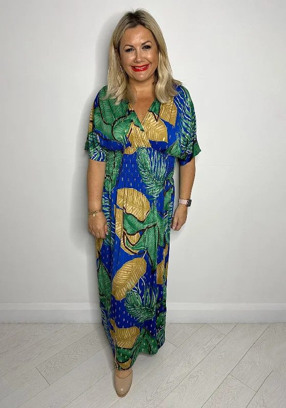 Serafina Collection One Size Tropical Print Maxi Dress, Blue Multi Trendy Printed Maxi Dress Serafina Collection One Size Tropical Print Maxi Dress, Blue Multi Trendy Printed Maxi Dress