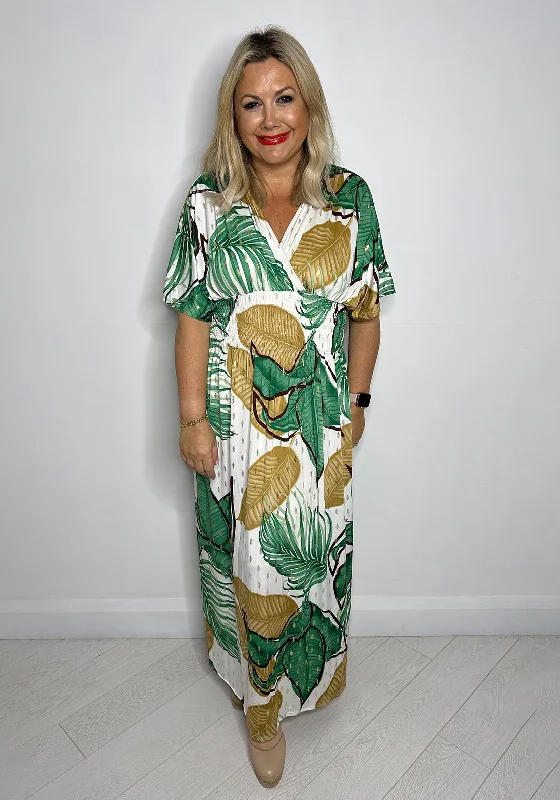 Serafina Collection One Size Tropical Print Maxi Dress, Green & White Fashionable Sheer Maxi Dress Serafina Collection One Size Tropical Print Maxi Dress, Green & White Fashionable Sheer Maxi Dress