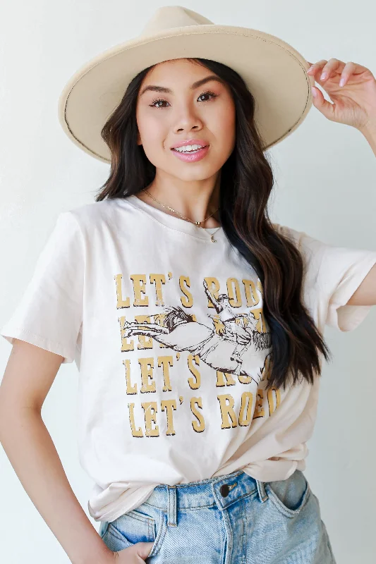 Let's Rodeo Graphic Tee Fashionable Trendy Casual