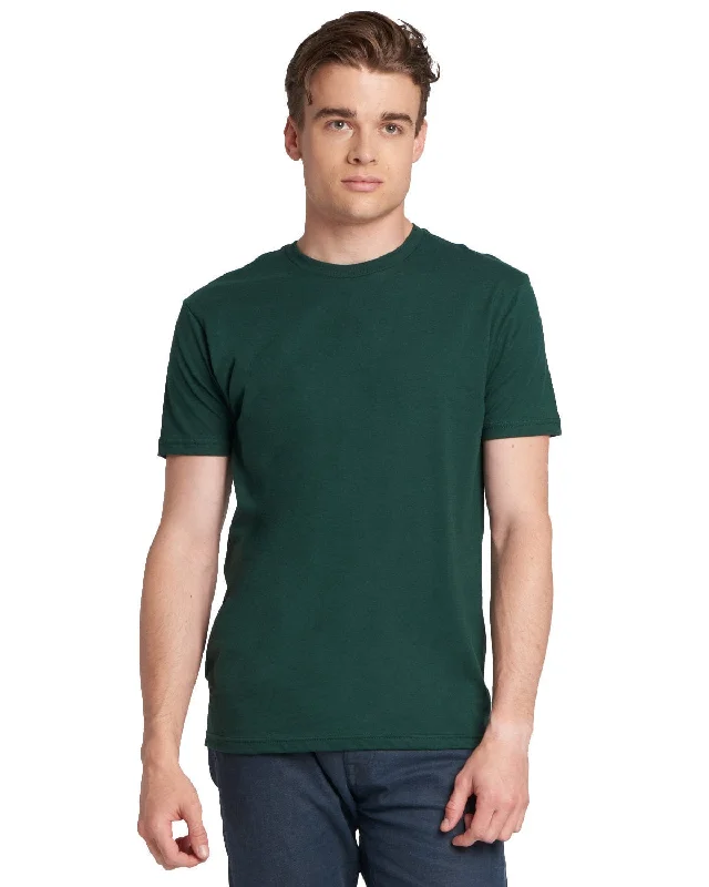 Next Level Unisex Short Sleeve T-Shirt | Forest Green Collared Crew Neck Turtle Neck