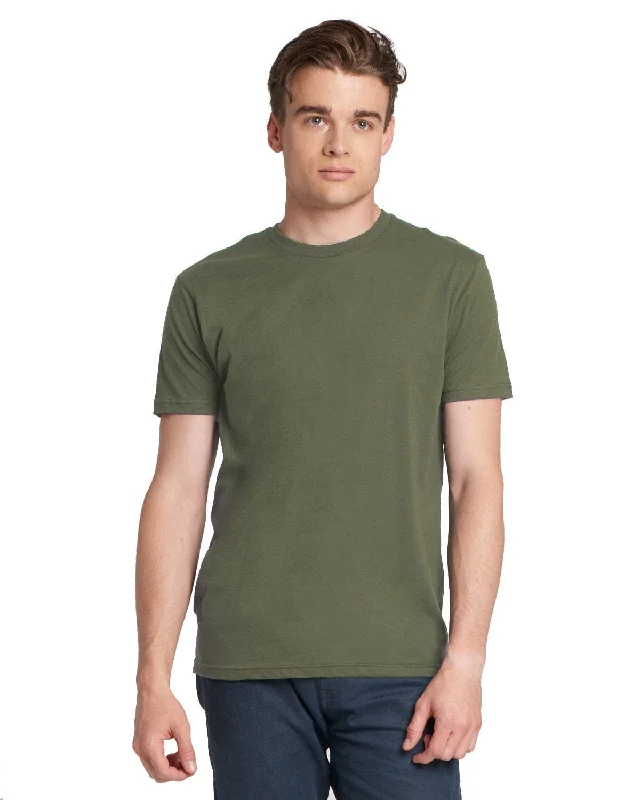 Next Level Unisex Short Sleeve T-Shirt | Military Green Mesh Blend Leather Blend Suede Blend