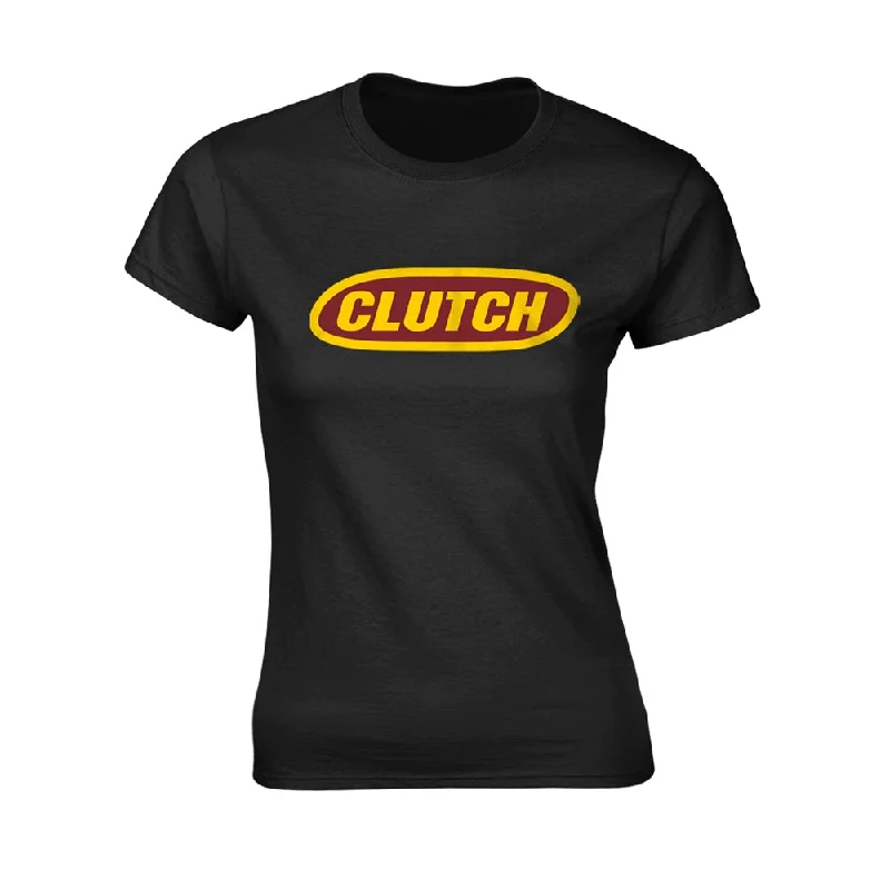 Clutch Ladies T-shirt: Classic Logo Solid Print Embellished