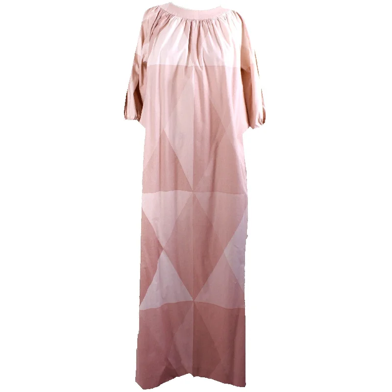 Rare Vintage Marimekko Pink Flesh Tones Geometric Print Maxi Dress 1970s Womens S Trendy V-Neck Maxi Dress Rare Vintage Marimekko Pink Flesh Tones Geometric Print Maxi Dress 1970s Womens S Trendy V-Neck Maxi Dress