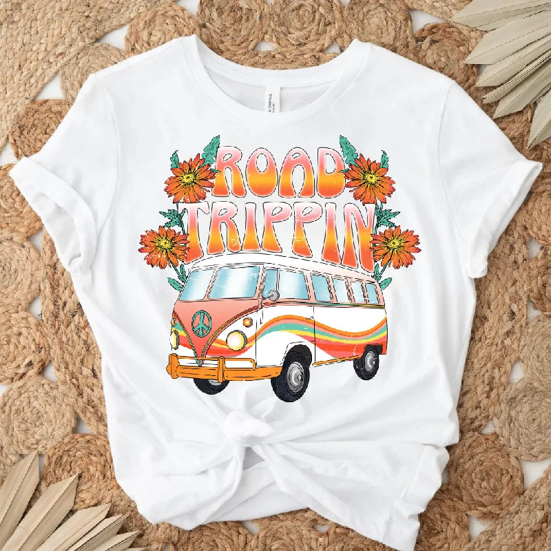 Road Trippin Groovy Retro Van Tee - Beach Van Tee - Vintage Camper Tee - Wanderlust - Aesthetic Tee - White Bella Canvas Women's Unisex Tee Beaded Sequined Faux Fur Road Trippin Groovy Retro Van Tee - Beach Van Tee - Vintage Camper Tee - Wanderlust - Aesthetic Tee - White Bella Canvas Women's Unisex Tee Beaded Sequined Faux Fur