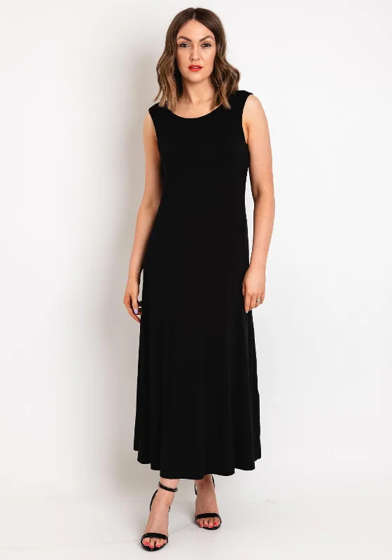 Ever Sassy Round Neck Basic Jersey Maxi Dress, Black Fashionable Faux Wrap Maxi Dress Ever Sassy Round Neck Basic Jersey Maxi Dress, Black Fashionable Faux Wrap Maxi Dress