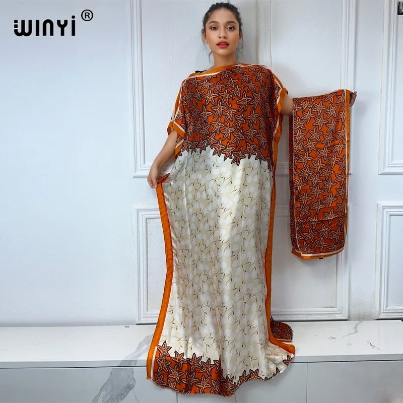 Summer African Print Crew Neck Long Sleeve Kaftan Dress – Elegant Maxi Dress for Women Elegant Velvet Maxi Dress Summer African Print Crew Neck Long Sleeve Kaftan Dress – Elegant Maxi Dress for Women Elegant Velvet Maxi Dress