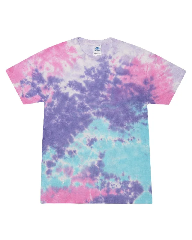 Tie-Dye 100% Cotton Tie-Dyed T-Shirt | Cotton Candy Beaded Sequined Faux Fur