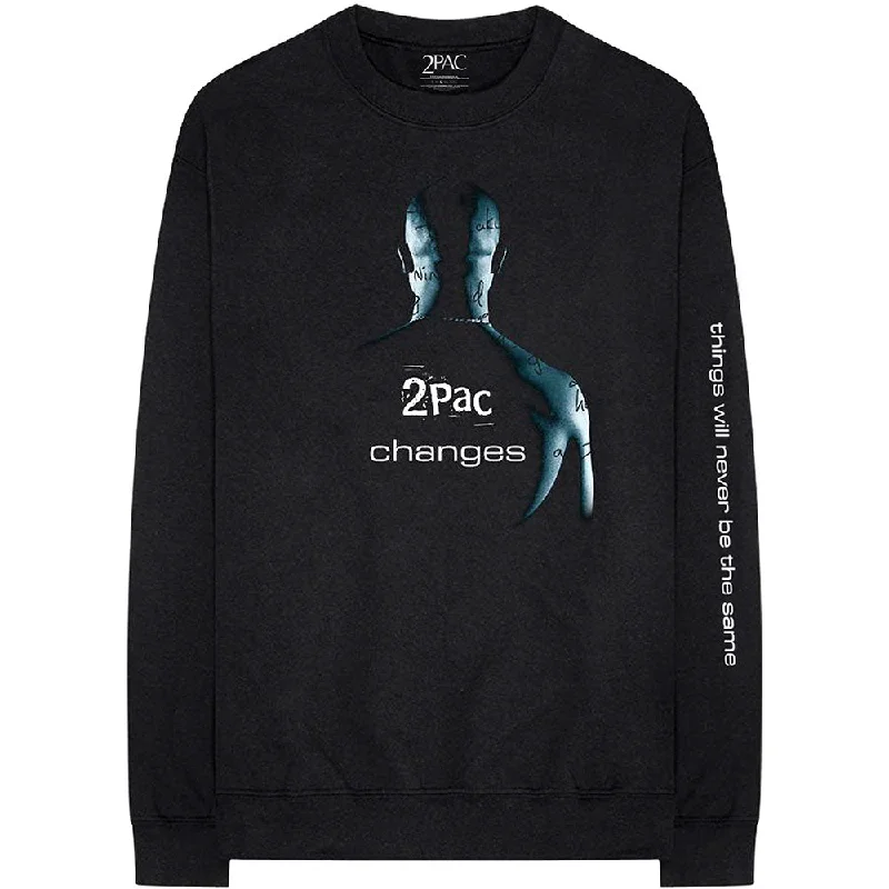 Tupac Unisex Long Sleeved T-Shirt: Changes (Arm Print) Anti-Pilling Machine Wash Handmade