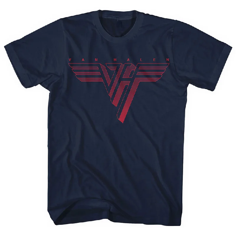 Van Halen | Official Band T-shirt | Classic Red Logo Beaded Sequined Faux Fur