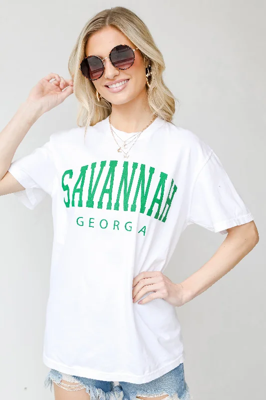 White Savannah Georgia Tee Chenille Brocade Lace