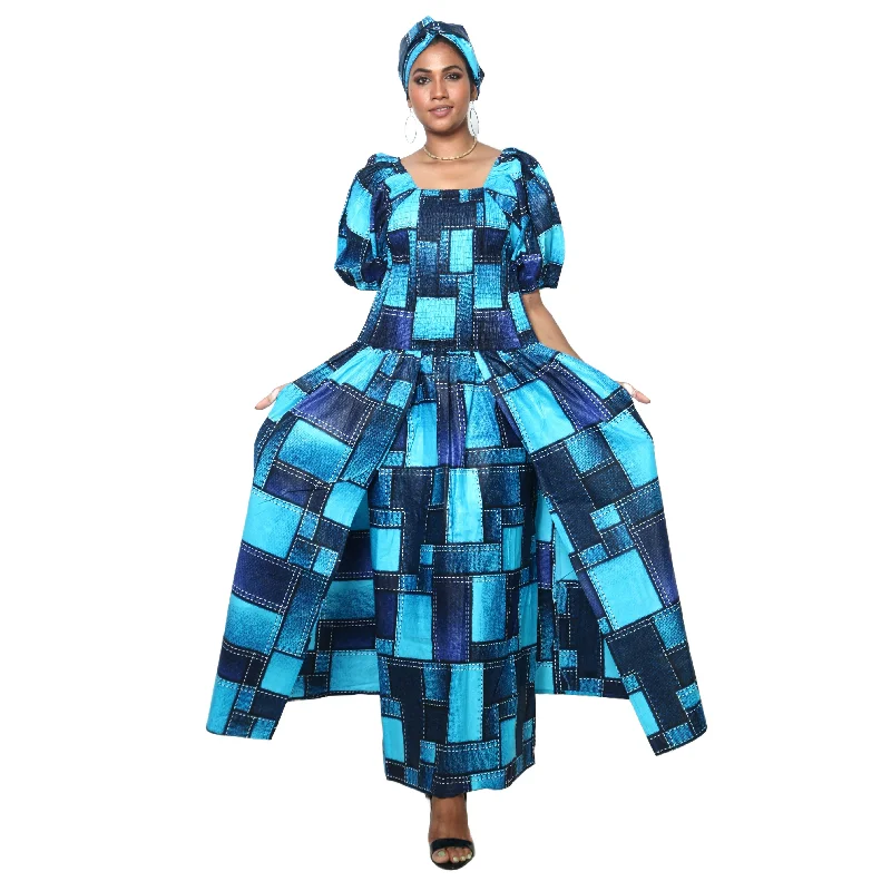 Women's Short Sleeve Maxi Dress with High Slit -- FI-3130 Trendy Short Sleeve Maxi Dress Women's Short Sleeve Maxi Dress with High Slit -- FI-3130 Trendy Short Sleeve Maxi Dress