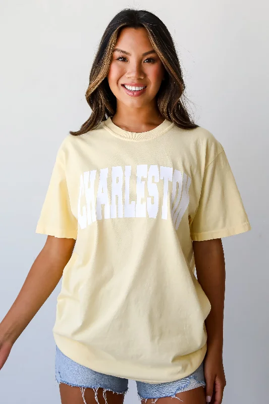 Yellow Charleston Tee Welt Pockets Slit Pockets