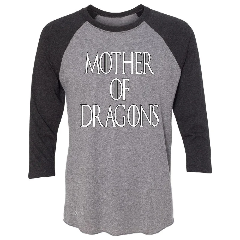 Zexpa Apparelâ„¢ Mother Of Dragons 3/4 Sleevee Raglan Tee Thronies GOT Khaleesi Tee Hooded Caped Shawl Collar Zexpa Apparelâ„¢ Mother Of Dragons 3/4 Sleevee Raglan Tee Thronies GOT Khaleesi Tee Hooded Caped Shawl Collar