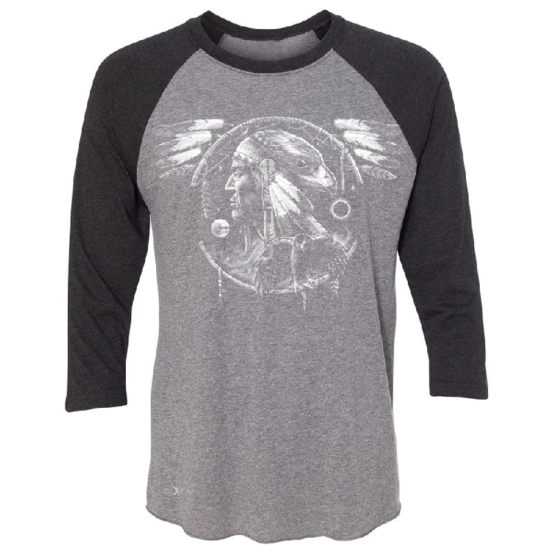 Zexpa Apparelâ„¢ Hawk Dream Spirit 3/4 Sleevee Raglan Tee Native American Dream Catcher Tee Cashmere Blend Cotton Blend Poly Blend Zexpa Apparelâ„¢ Hawk Dream Spirit 3/4 Sleevee Raglan Tee Native American Dream Catcher Tee Cashmere Blend Cotton Blend Poly Blend