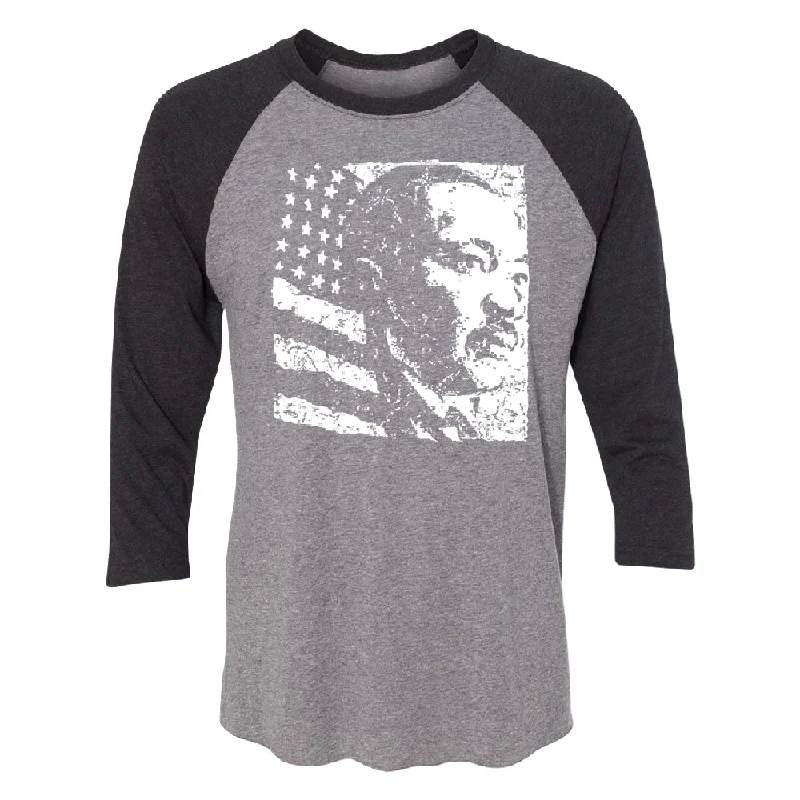 Zexpa Apparel™ Martin Luther King Jr. MLK Dr. King 3/4 Raglan Tee Fitted T-Shirt Seamless Stretchy Zexpa Apparel™ Martin Luther King Jr. MLK Dr. King 3/4 Raglan Tee Fitted T-Shirt Seamless Stretchy