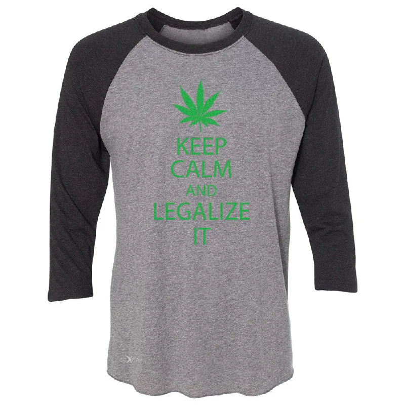 Zexpa Apparelâ„¢ Keep Calm and Legalize It 3/4 Sleevee Raglan Tee Dope Cannabis Glitter Tee Casual Formal Business Zexpa Apparelâ„¢ Keep Calm and Legalize It 3/4 Sleevee Raglan Tee Dope Cannabis Glitter Tee Casual Formal Business