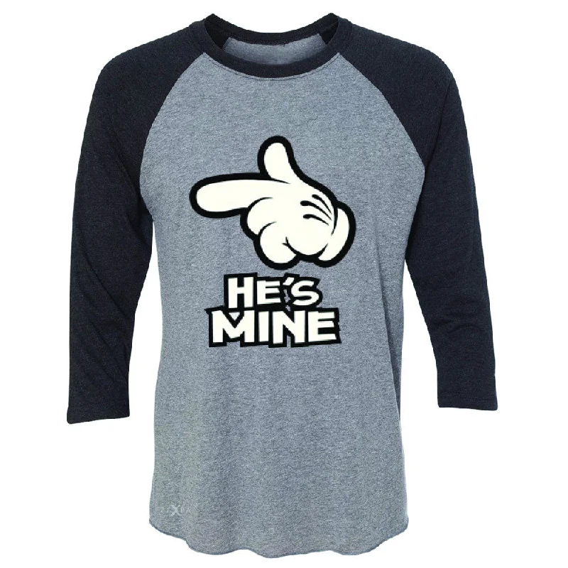 Zexpa Apparel™ He is Mine Cartoon Hands Valentine's Day 3/4 Sleevee Raglan Tee Couple Tee Denim Fabric Leather Fabric Suede Fabric Zexpa Apparel™ He is Mine Cartoon Hands Valentine's Day 3/4 Sleevee Raglan Tee Couple Tee Denim Fabric Leather Fabric Suede Fabric