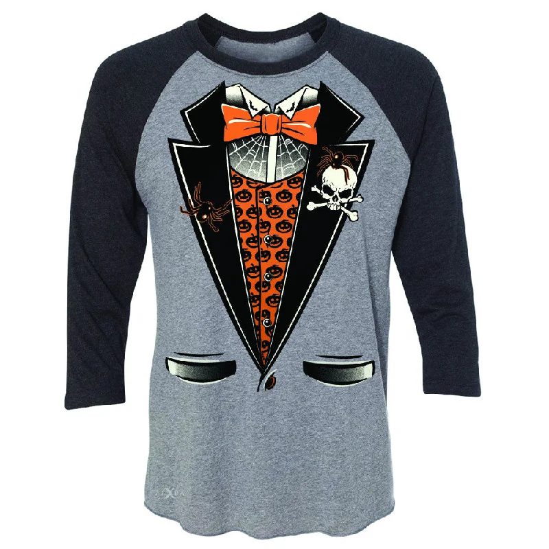Zexpa Apparel™ Halloween Vampire Smokin Tuxedo 3/4 Sleevee Raglan Tee Cool Costume Tee Fleece Nylon Spandex Zexpa Apparel™ Halloween Vampire Smokin Tuxedo 3/4 Sleevee Raglan Tee Cool Costume Tee Fleece Nylon Spandex