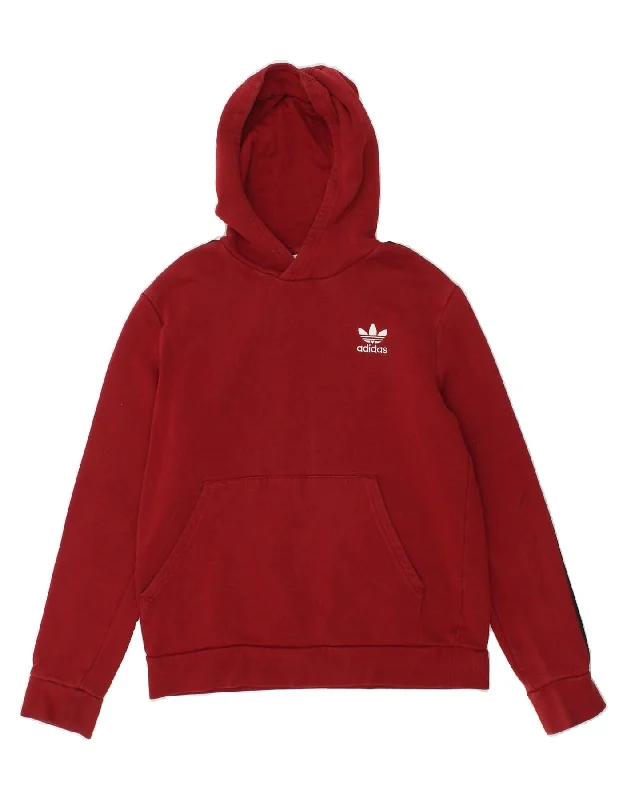 ADIDAS Boys Hoodie Jumper 13-14 Years Red Cotton Hoodie with Button Placket Classic Preppy ADIDAS Boys Hoodie Jumper 13-14 Years Red Cotton Hoodie with Button Placket Classic Preppy