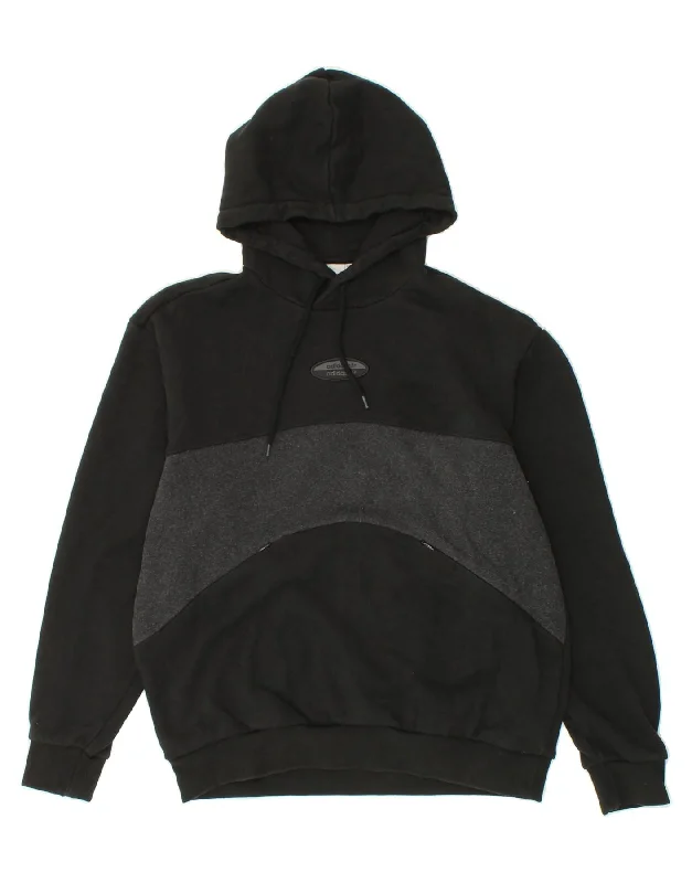 ADIDAS Mens Graphic Hoodie Jumper Small Black Colourblock Cotton Hoodie with Cropped Fit Short Trendy ADIDAS Mens Graphic Hoodie Jumper Small Black Colourblock Cotton Hoodie with Cropped Fit Short Trendy