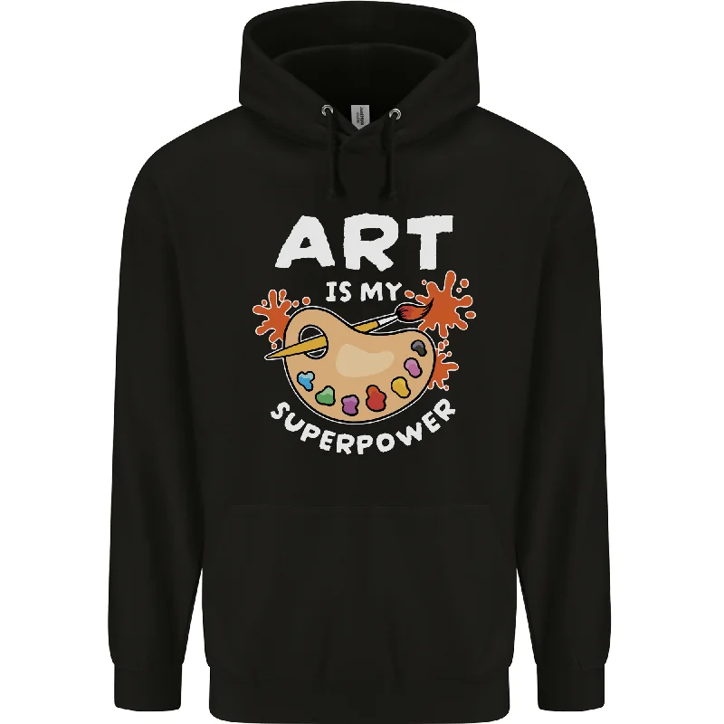 Art is My Superpower Funny Artist Mens 80% Cotton Hoodie Hoodie with Snap Buttons Easy Quick Art is My Superpower Funny Artist Mens 80% Cotton Hoodie Hoodie with Snap Buttons Easy Quick