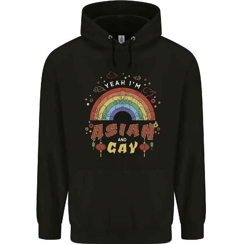 Asian and Gay Funny Gaysian LGBT Pride Mens 80% Cotton Hoodie Hoodie with Belted Waist Structured Tailored Asian and Gay Funny Gaysian LGBT Pride Mens 80% Cotton Hoodie Hoodie with Belted Waist Structured Tailored
