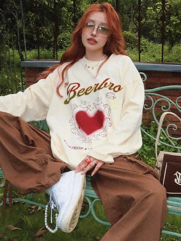 BeerBro American vintage Cupid Love Long Sleeve Sweatshirt Hoodie with Drawcord Adjustable Secure BeerBro American vintage Cupid Love Long Sleeve Sweatshirt Hoodie with Drawcord Adjustable Secure