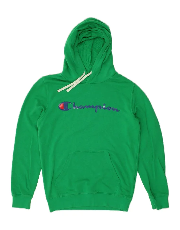 CHAMPION Mens Rochester Graphic Hoodie Jumper Small Green Cotton Hoodie with Set-In Sleeves Structured Classic CHAMPION Mens Rochester Graphic Hoodie Jumper Small Green Cotton Hoodie with Set-In Sleeves Structured Classic