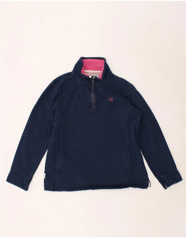 CREW CLOTHING Womens Zip Neck Sweatshirt Jumper UK 12 Medium Navy Blue Hoodie with Snap Buttons Easy Quick CREW CLOTHING Womens Zip Neck Sweatshirt Jumper UK 12 Medium Navy Blue Hoodie with Snap Buttons Easy Quick