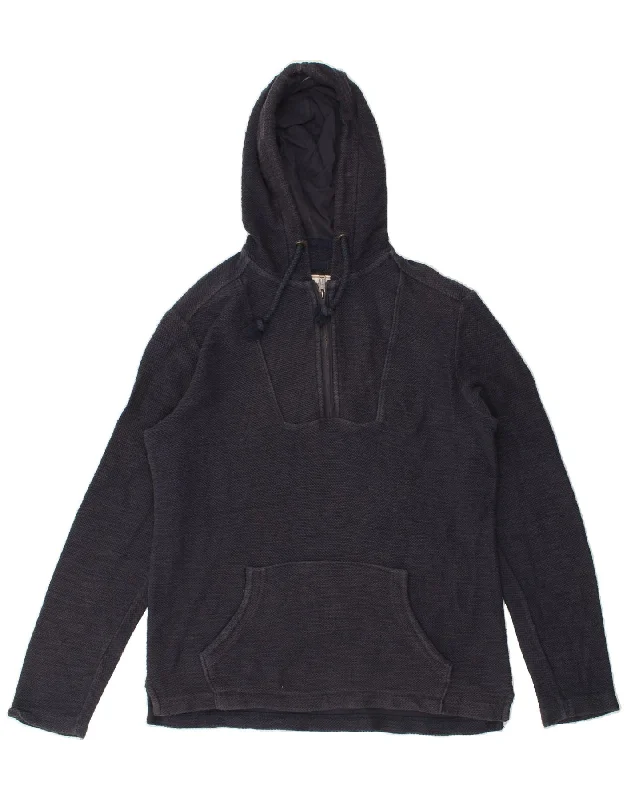 FAT FACE Mens Zip Neck Hoodie Jumper Medium Navy Blue Cotton Hoodie with Distressed Vintage Worn FAT FACE Mens Zip Neck Hoodie Jumper Medium Navy Blue Cotton Hoodie with Distressed Vintage Worn